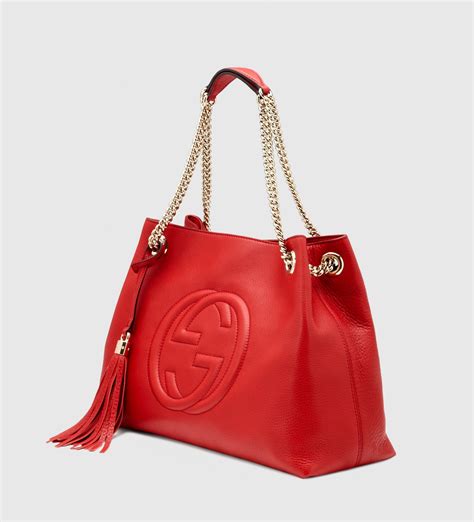 gucci soho red leather shoulder bag|gucci adjustable shoulder handbags.